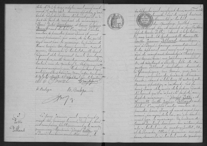 CORBEIL.- Mariages : registre d'état civil. 