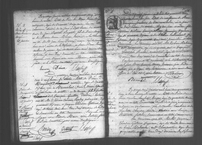 MONTGERON. Naissances, mariages, décès : registre d'état civil (1845-1851). 