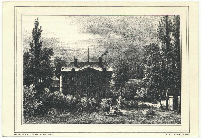 BRUNOY. - Maison de Talma à Brunoy (Editeur Fontaine-Desmoineaux, 1976, timbre à 1 franc) 