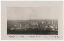 CORBEIL-ESSONNES. - Corbeil inondé, 1910. Les grands moulins (vue panoramique). 