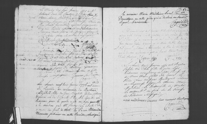 VERRIERES-LE-BUISSON. Paroisse Notre-Dame : Baptêmes, mariages, sépultures : registre paroissial (1775-1784). 