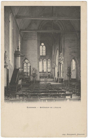 ESSONNES. - Intérieur de l'église, éditeur Beaugeard, Essonnes 