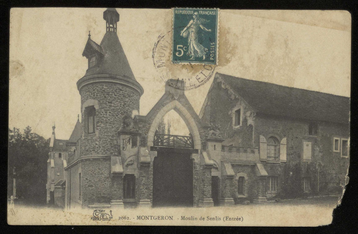 MONTGERON. - Moulin de Senlis. 1 timbre à 5 centimes. 