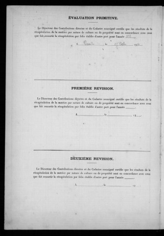 CHALOU-MOULINEUX. - Matrice des propriétés non bâties : folios 1 à 492 [cadastre rénové en 1954]. 