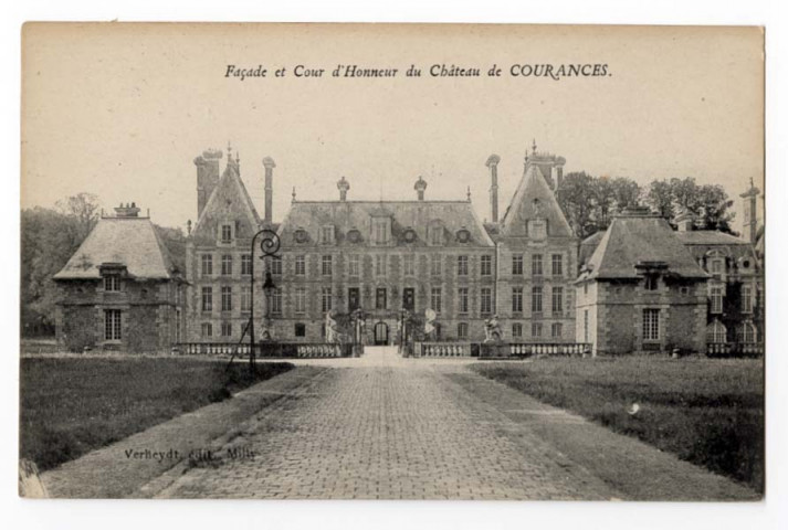 COURANCES. - Façade et cour d'honneur du château de Courances. Editeur Vertier. 
