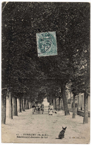 ETRECHY. - Boulevard du Chemin de Fer [Editeur Croizac, timbre à 5 centimes]. 