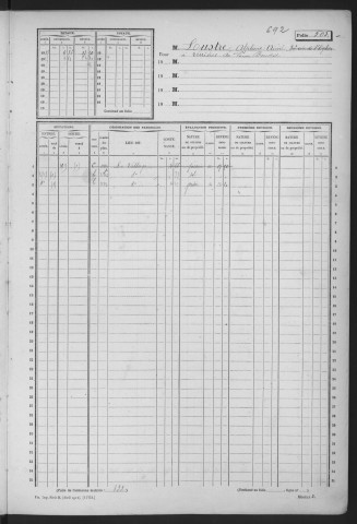 VERRIERES-LE-BUISSON. - Matrice des propriétés non bâties : folios 501 à 1101 [cadastre rénové en 1936]. 