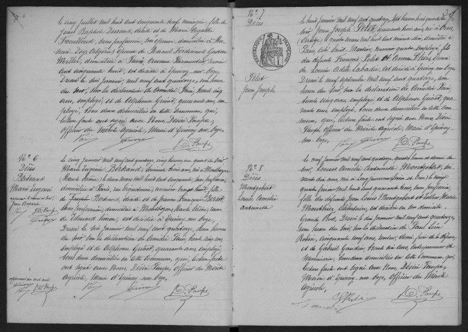 EPINAY-SUR-ORGE.- Décès : registre d'état civil. 