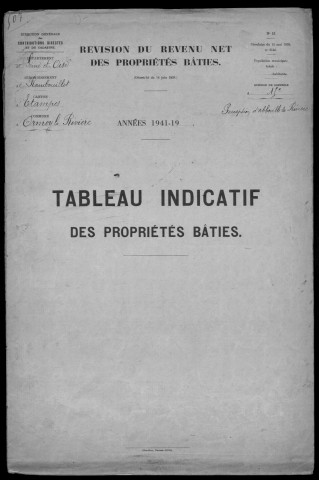 ORMOY-LA-RIVIERE. - Matrice des propriétés bâties [cadastre rénové en 1955]. 