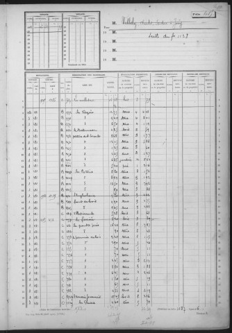 SAINT-CHERON. - Matrice des propriétés non bâties : folios 1085 à la fin [cadastre rénové en 1951]. 