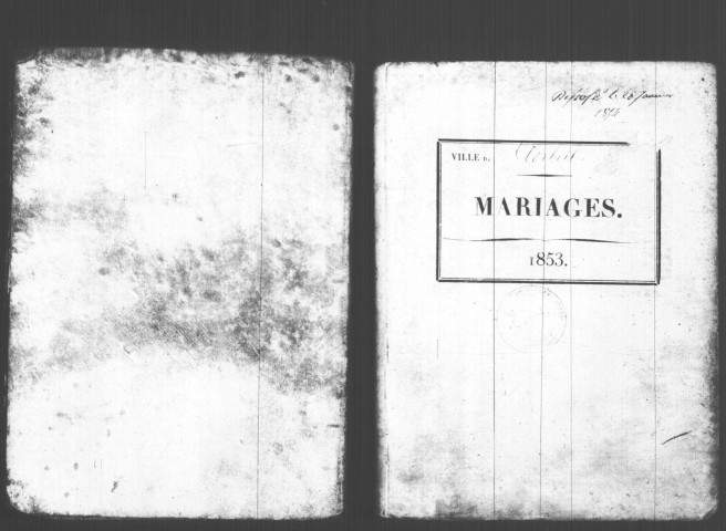 CORBEIL. Mariages : registre d'état civil (1853). 