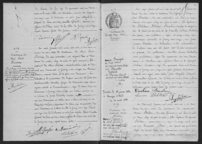 JUVISY-SUR-ORGE. - Naissances : registre d'état civil. 