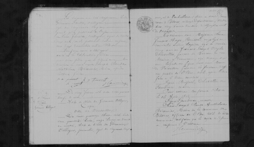 BIEVRES. Naissances, mariages, décès : registre d'état civil (1849-1859). 