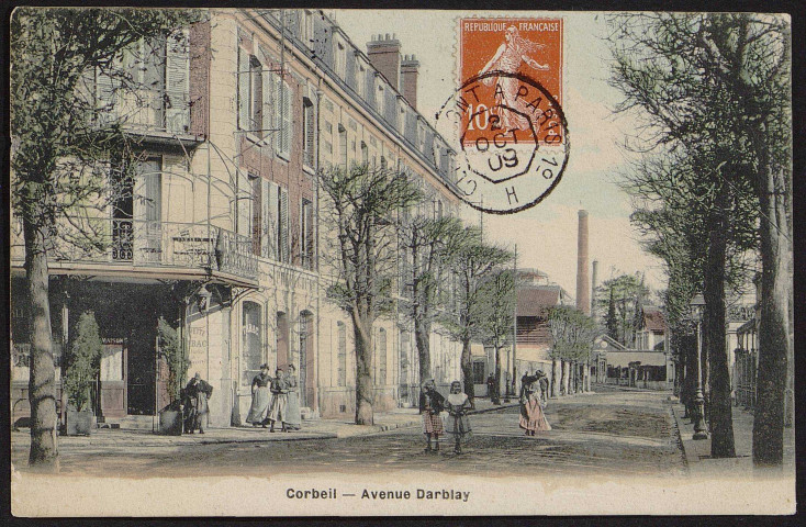 Corbeil-Essonnes.- Avenue Darblay (2 octobre 1909). 