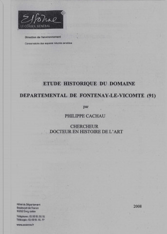 Etude historique du domaine départemental de Fontenay-le-Vicomte (91)