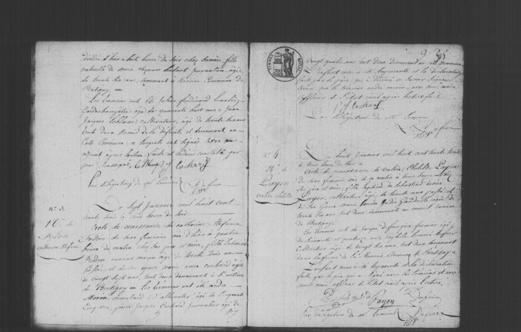 BRETIGNY-SUR-ORGE. Naissances, mariages, décès : registre d'état civil (1833-1843). 