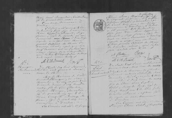 DOURDAN. Naissances, mariages, décès : registre d'état civil (1842-1843). 