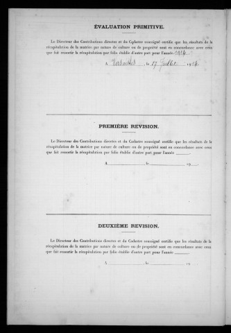 BRIERES-LES-SCELLES. - Matrice des propriétés non bâties : folios 1 à 400 [cadastre rénové en 1943]. 