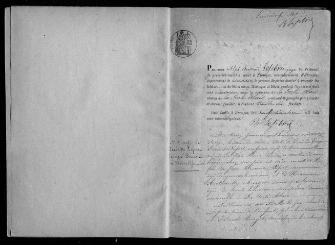 FERTE-ALAIS (LA). Naissances, mariages, décès : registre d'état civil (1876-1882). 