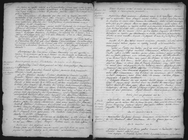 VILLECONIN. - Administration générale de la commune : registre des délibérations du conseil municipal (an VIII-1806). 