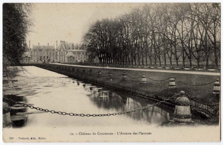 COURANCES. - Château de Courances, l'avenue des platanes, Thibault. 
