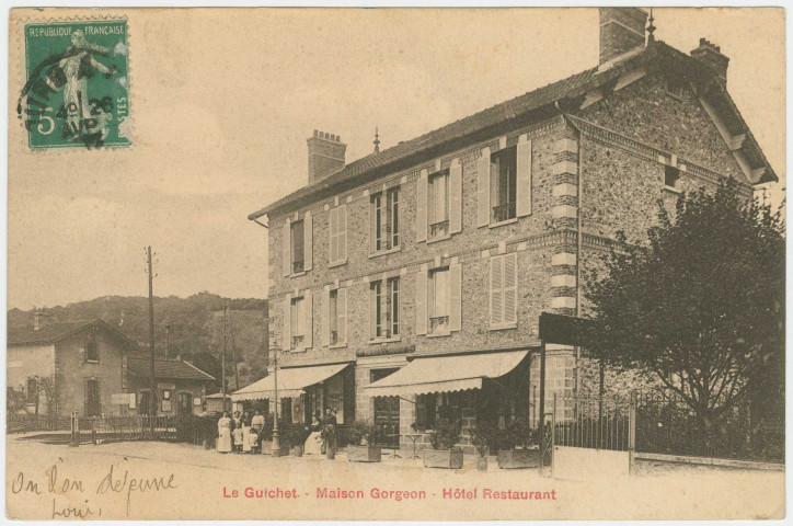 ORSAY. - Le Guichet. Maison Gorgeon, hôtel restaurant. Edition BF, 1 timbre à 5 centimes. 