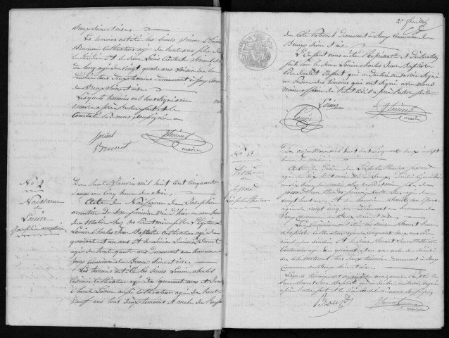 BREUX-JOUY. Naissances, mariages, décès : registre d'état civil (1852-1860). 