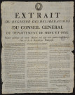 Seine-et-Oise [Département]. - Extrait du registre des délibérations du Conseil général du département de Seine-et-Oise, 30 octobre 1792. 