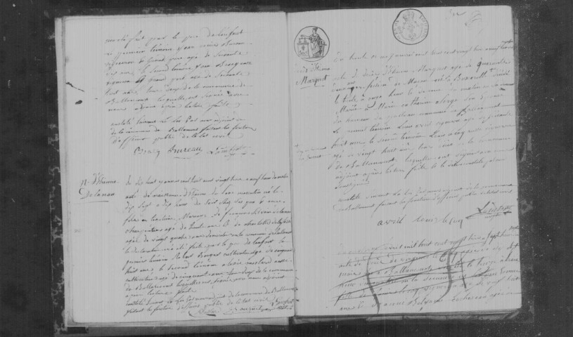 BALLANCOURT-SUR-ESSONNE. Naissances, mariages, décès : registre d'état civil (1823-1831). 