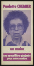 ATHIS-MONS. - Affiche électorale. Paulette CHEMIER : un maire, une conseillère générale pour notre canton (1977). 