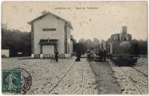 ANGERVILLE. - Gare du tramway. (1909. Timbre à 5 centimes). 