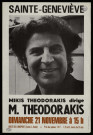 SAINTE-GENEVIEVE-DES-BOIS.- Mikis Théodorakis dirige M. Théodorakis, Ecole Aubel, [21 novembre 1973]. 