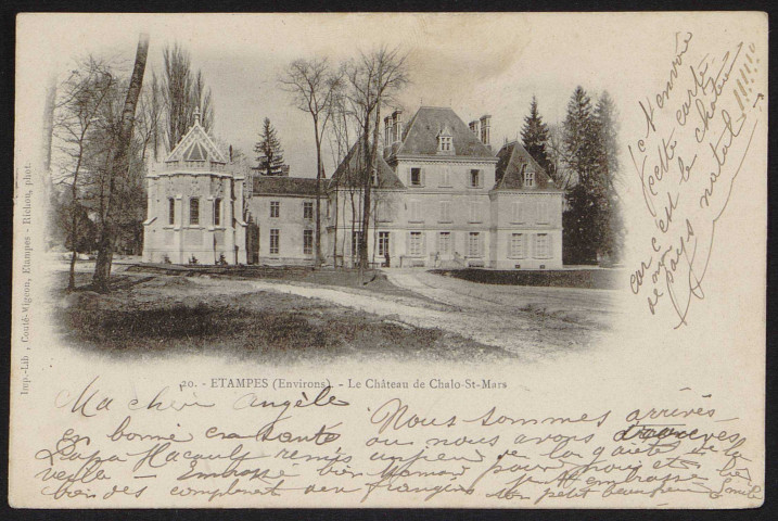 Châlo-Saint-Mars.- Le château de Châlo-Saint-Mars (21 mars 1902). 