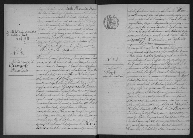 EPINAY-SOUS-SENART.- Naissances, mariages, décès : registre d'état civil. 