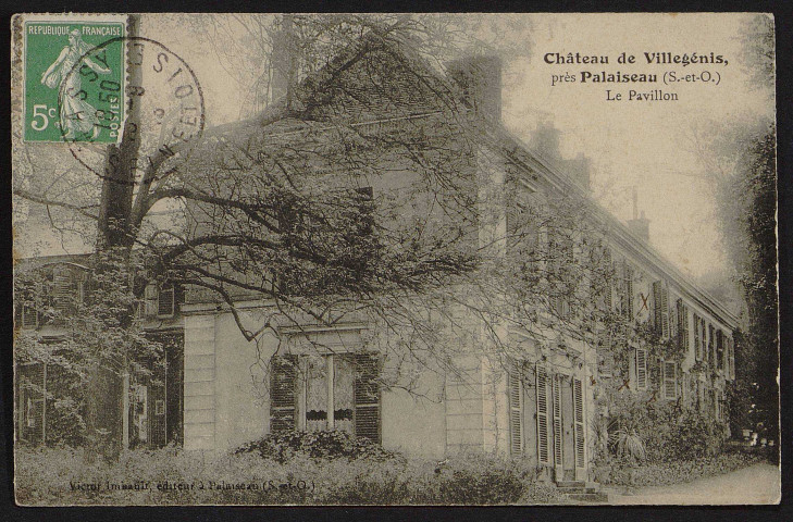 Palaiseau.- Château de Villegénis : Le Pavillon (19 septembre 1913). 