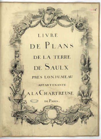 Abbayes et prieurés d'hommes, Chartreux : Chartreux de SAULX . - Atlas de 27 plans parcellaires en couleurs de la seigneurie de SAULX et CHAMPLAN avec légendes. 