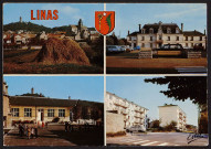 Linas.- La tour de Mothléry et l'église, l'hôtel de ville, les écoles, la maison du fonctionnaire [1965-1980]. 