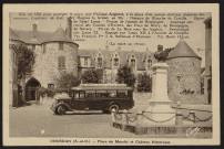 Dourdan .- Place du marché et château historique [1930]. 