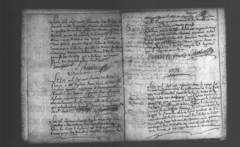MORSANG-SUR-SEINE. Paroisse Saint-Germain : Baptêmes, mariages, sépultures : registre paroissial (1770-1791). 