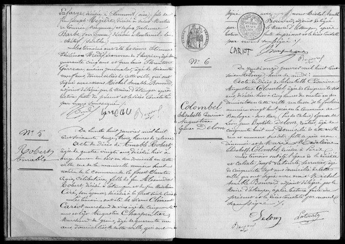 ETAMPES. Décès : registre d'état civil (1872). 