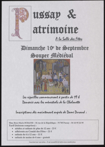 PUSSAY.- Souper médiéval, Salle des fêtes, [19 septembre 2008]. 