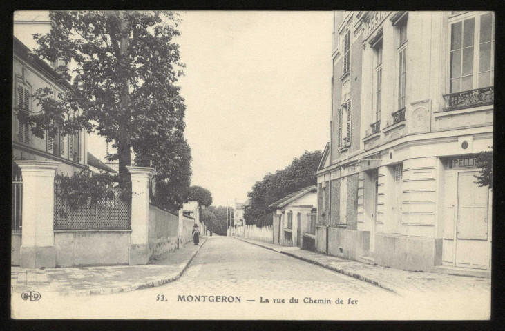 MONTGERON. - La rue du chemin de fer.  Edition ELD, 1915. 