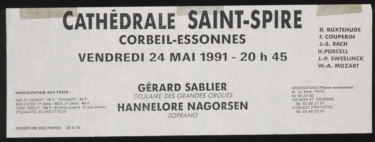 CORBEIL-ESSONNES.- Essonne les orgues 91, Cathédrale Saint-Spire, 24 mai 1991. 