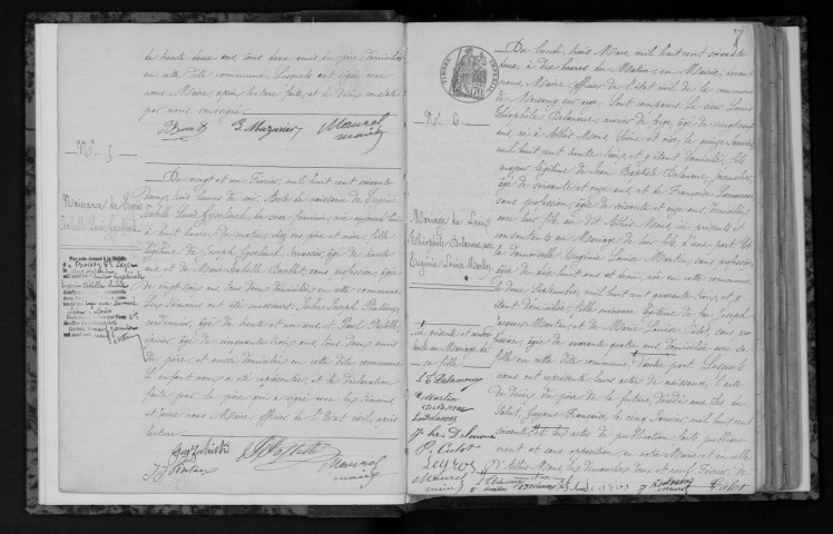 MORSANG-SUR-ORGE. Naissances, mariages, décès : registre d'état civil (1862-1872). 