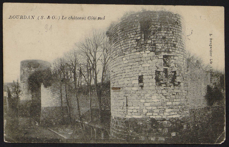 Dourdan .- Le château, côté Sud (27 juin 1909). 