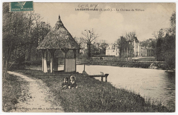 CERNY. - Château de Villiers, Chemin-Demigny, 1910, 2 mots, 5 c, ad. 