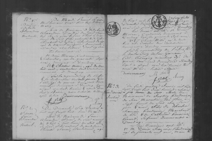 DOURDAN. Naissances, mariages, décès : registre d'état civil (1828-1829). 