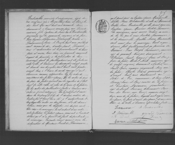 ESSONNES. Mariages : registre d'état civil (1883). 