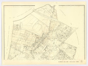 Plan topographique régulier de MORSANG-SUR-ORGE dressé en 1945 par M. POUSSIN, géomètre, mis à jour par M. CULLET, cartographe, feuille 1, 1961. Ech. 1/2.000. N et B. Dim. 0,78 x 1,03. 
