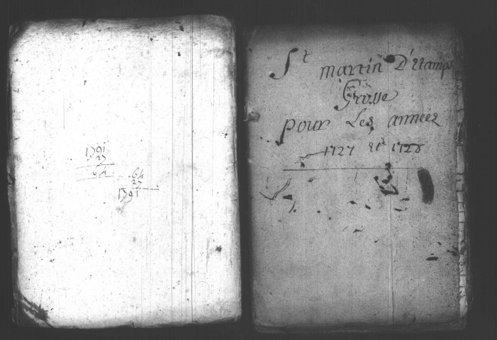 ETAMPES. Paroisse Saint-Martin : Baptêmes, mariages, sépultures : registre paroissial (1727-1740). 